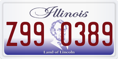 IL license plate Z990389