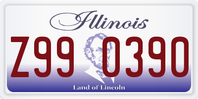 IL license plate Z990390