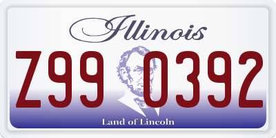 IL license plate Z990392