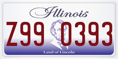 IL license plate Z990393