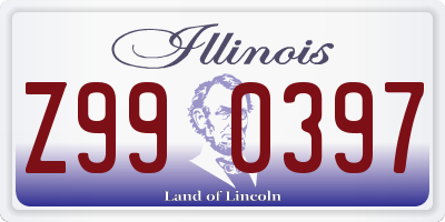 IL license plate Z990397