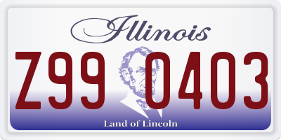 IL license plate Z990403