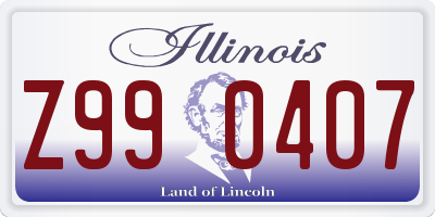 IL license plate Z990407