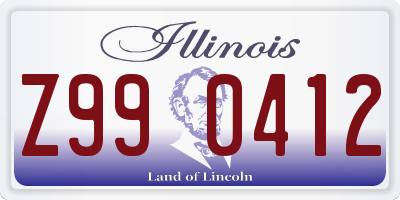 IL license plate Z990412