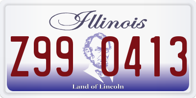 IL license plate Z990413