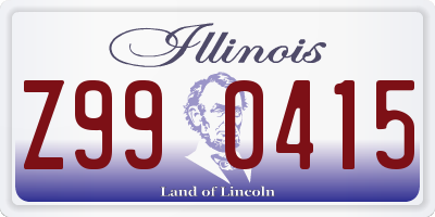 IL license plate Z990415