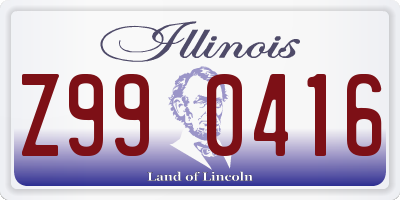 IL license plate Z990416