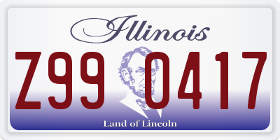 IL license plate Z990417