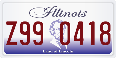 IL license plate Z990418