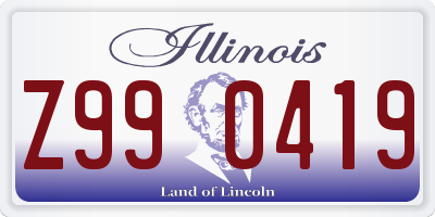 IL license plate Z990419