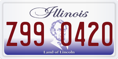 IL license plate Z990420