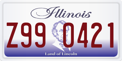 IL license plate Z990421