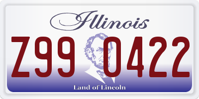 IL license plate Z990422