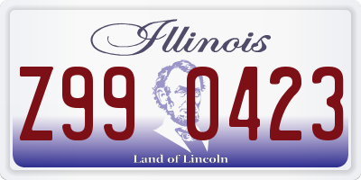 IL license plate Z990423