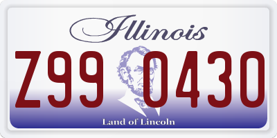 IL license plate Z990430