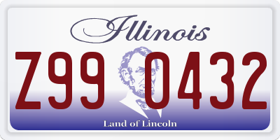 IL license plate Z990432