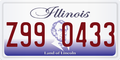 IL license plate Z990433