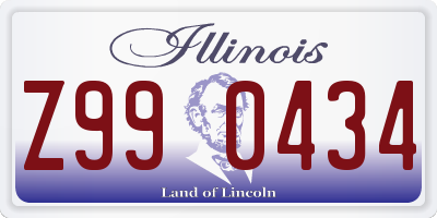 IL license plate Z990434