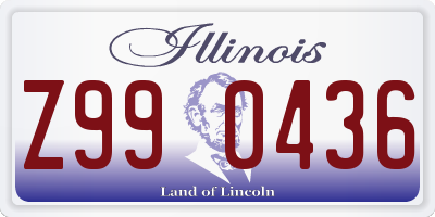 IL license plate Z990436