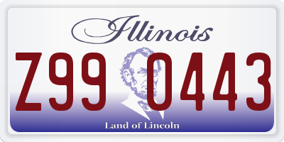 IL license plate Z990443