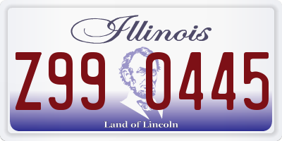 IL license plate Z990445