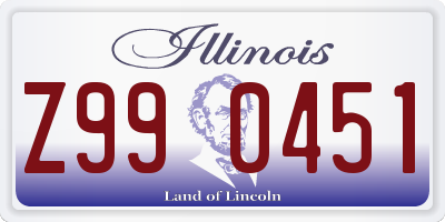 IL license plate Z990451