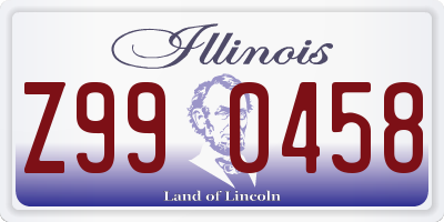 IL license plate Z990458