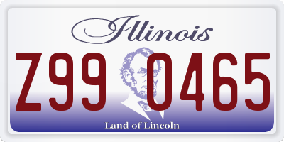 IL license plate Z990465