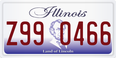 IL license plate Z990466