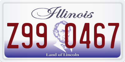 IL license plate Z990467