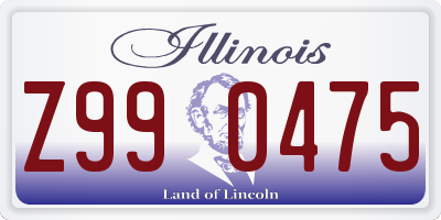 IL license plate Z990475