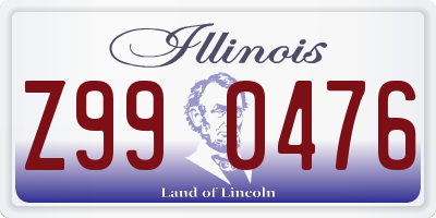 IL license plate Z990476