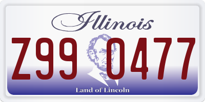 IL license plate Z990477