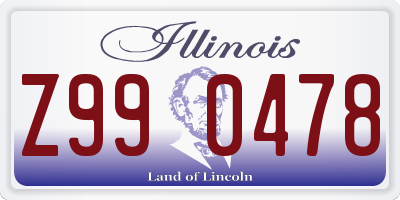 IL license plate Z990478