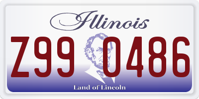 IL license plate Z990486