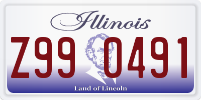 IL license plate Z990491