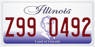 IL license plate Z990492