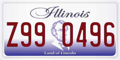 IL license plate Z990496