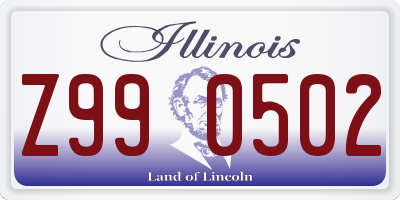 IL license plate Z990502