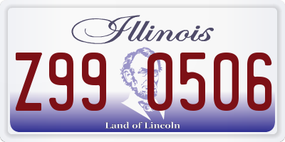 IL license plate Z990506