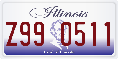 IL license plate Z990511