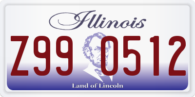 IL license plate Z990512