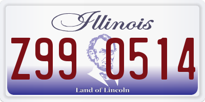 IL license plate Z990514