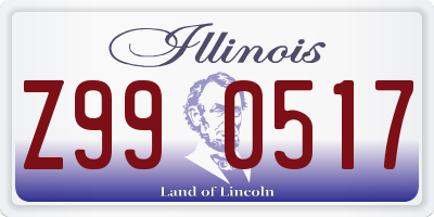 IL license plate Z990517