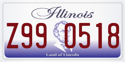 IL license plate Z990518