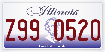 IL license plate Z990520