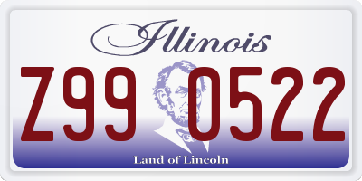 IL license plate Z990522