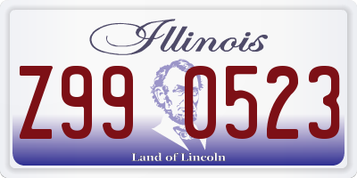 IL license plate Z990523