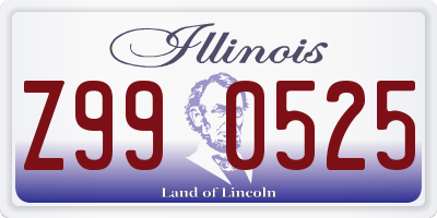 IL license plate Z990525