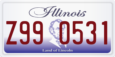 IL license plate Z990531